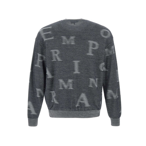 EMPORIO ARMANI Pullover Maglia Uomo motivo logo lettering Blu bianco A24 - EMPORIO ARMANI6D1MX81MJGZ - F635 - S - Francavilla Moda